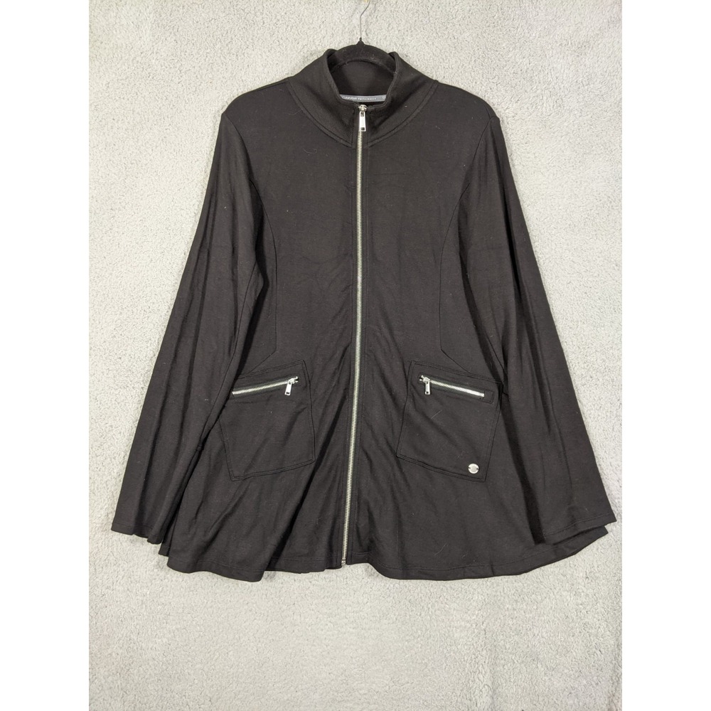 Calvin Klein Performance Jacket Womens XL Black Stretch Full Zip Athleisure